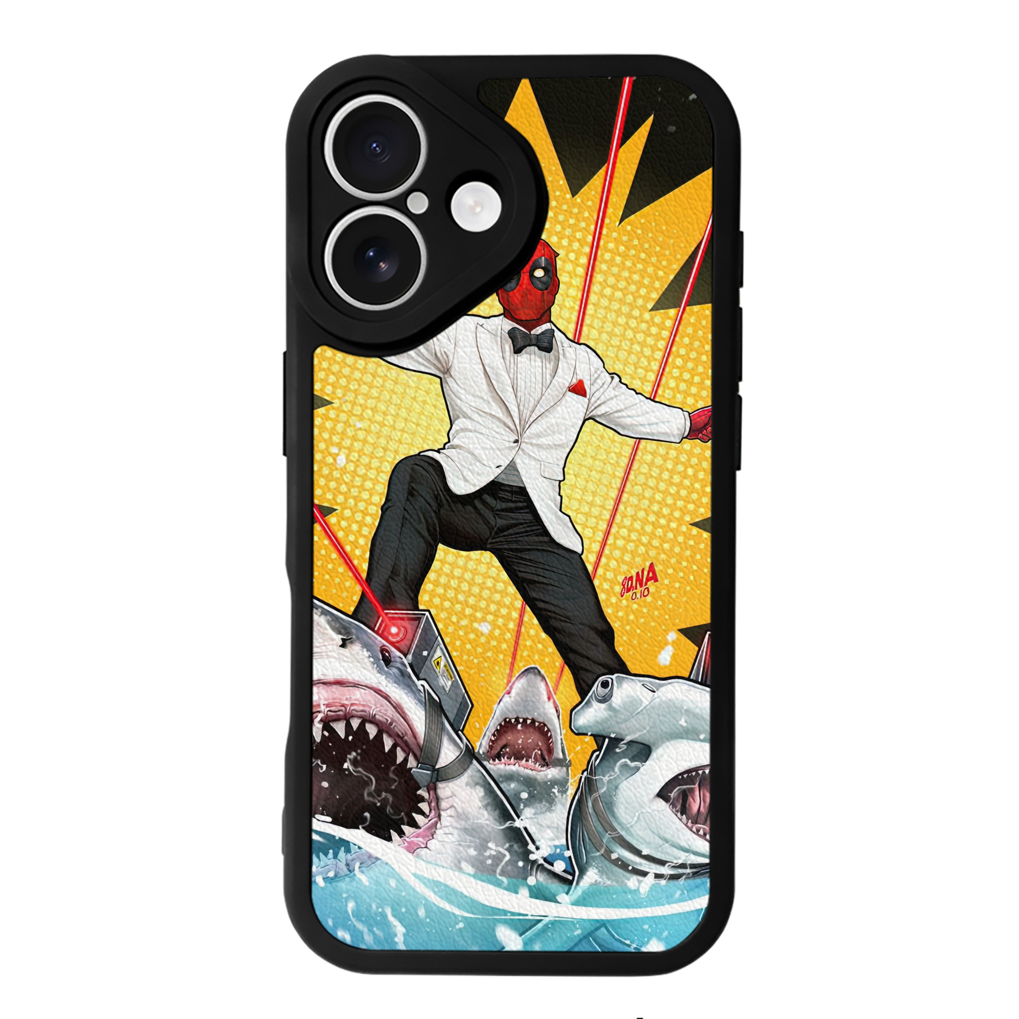 （画像用） Deadpool デッドプール 【iPhone 16シリーズ対応】シリコンスマホケース（レザー調） 材質：シリコン